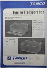 Original Tanco Tipping Transport Boxes, Inc Heavy Duty 1 Sheet Brochure, c 70's