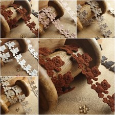 Soft Suede Teddy bear lace trim ribbon CRAFTS card gift Baby shower, modern baby