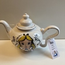 White Disney Alice In Wonderland Teapot Brand New 