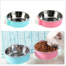 Pet Dog Cat Puppy Hanging Food Water Bowl Feeder Stainless Steel For Crate Cage