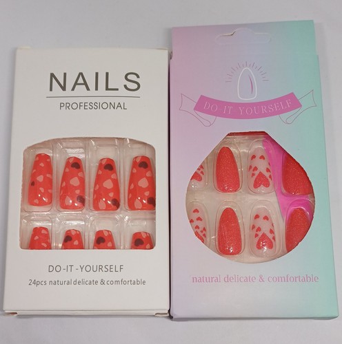 Two boxes press nails - on,
