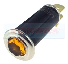 Genuine Lucas Amber Jewel Hexagonal Dash Warning Light Lamp 6v 12v Mini Triumph