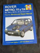 Haynes Manual Rover Metro 111 & 114 - 1990 to 1996 - Hardback Book - 1711