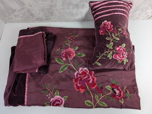 Plum faux silk single - plum,