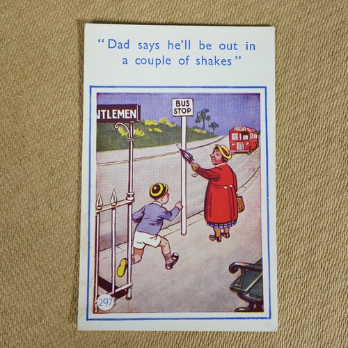 Vintage postcard comic woman - postcard,