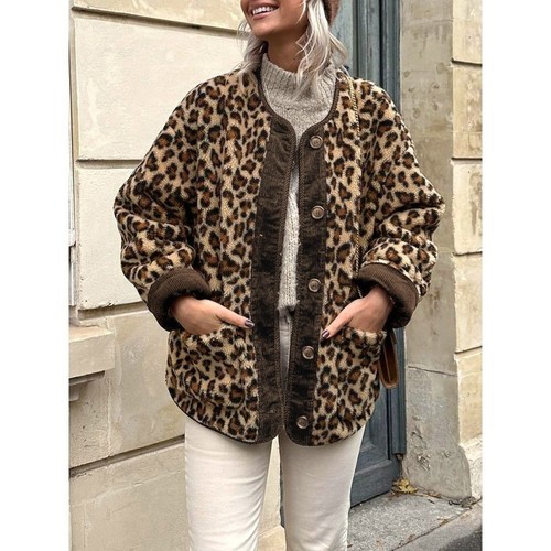 Trendy leopard print faux fur - faux,