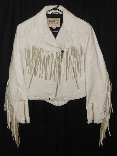 White leather fringe jacket - fringe,