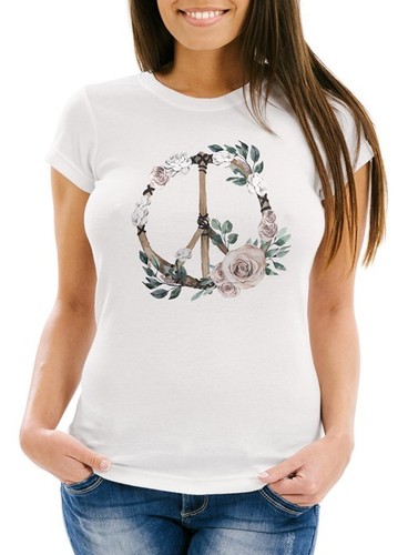 Women peace symbol - women's, floral