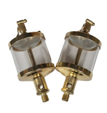 2x BRASS PLATED DRIP FEED OIL OILER LATHE STATIONARY STEAM ENGINE 1/4"BSP 100ML