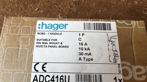 Hager adc416u 16a rcbo - rcbo, module