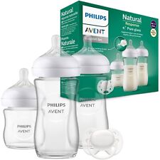 Philips Avent Glass Baby Bottle Gift Set BPA-Free Anti-Colic 3 Bottles + Soother