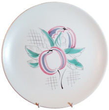 Vintage MCM Poole Pottery Red Pippin YU Pattern 10 inch Dinner Plate C1950s