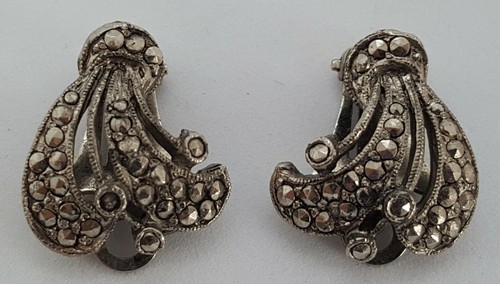 Silver plate marcasite - plate,