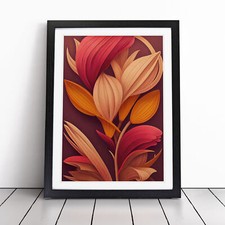 Art deco flowers framed - flowers,