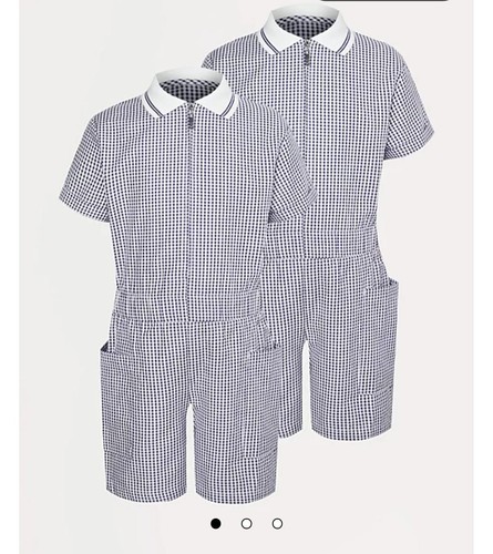Girls gingham school playsuit - girls,
