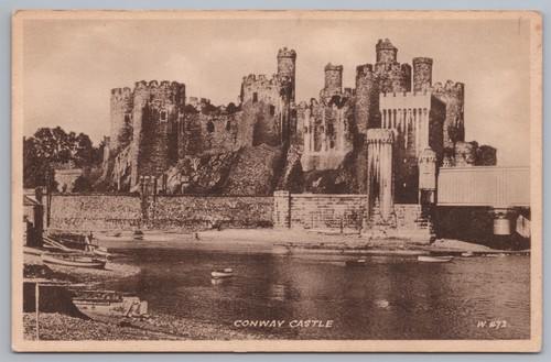 Postcard conwy castle - conwy, wales