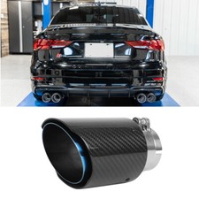 For Audi A3 A4 A5 Carbon Fiber Burnt Stainless Steel Exhaust Tip 2.5" to 3.5"OD