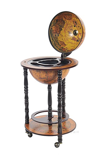 Globe bar table - globe, red
