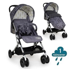 Cosatto Woosh 2 From Birth Buggy Stroller + Footmuff - Pom Pom Grey Compact fold