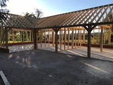 4 Bay L Shape Full Oak Full