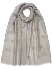 Snow Flake Foil Print Scarf Christmas Collection Light Wight Shawl Wrap Pashmina