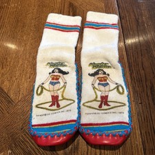 Vintage 1979 Wonder Woman Children’s Slipper Socks DC Comics Open Box Size 9
