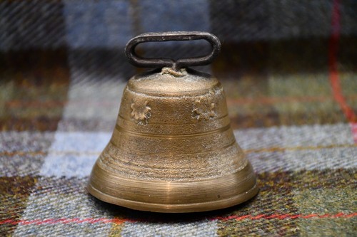 Antique cast bronze cow - bronze, bell