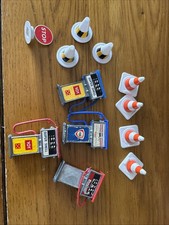 Vintage Super Shell/ Esso/ Fina Petrol Pumps X4 Diecast/Plastic Cones Etc  1970s