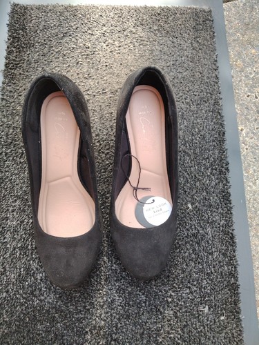 Extra wide fit black suedette - black,