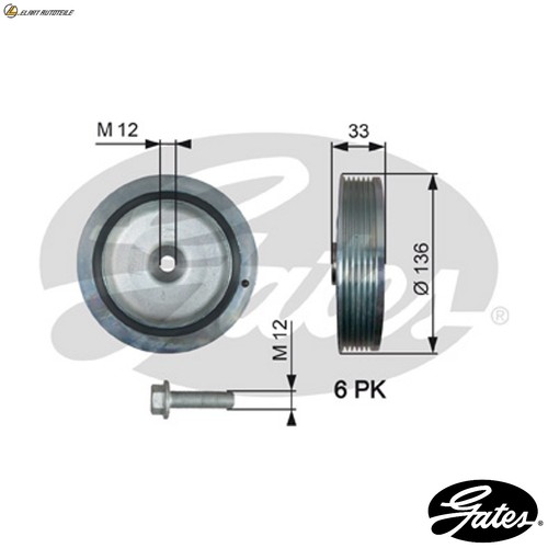 Pulley crankshaft tvd1008a for - crankshaft,