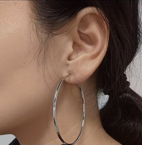 60mm hoop clip earrings - hoop,