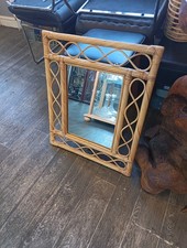  Large Vintage Bamboo Rattan Wicker Bohemian Cane Boho Mid Century Wall Mirror
