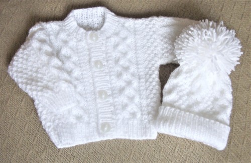 Beautiful hand knit - hand, white