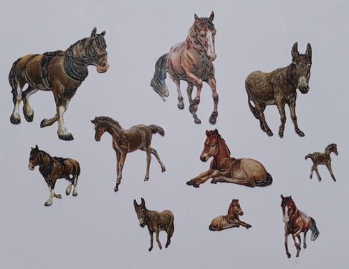 Horse and donkey die cuts - horse,