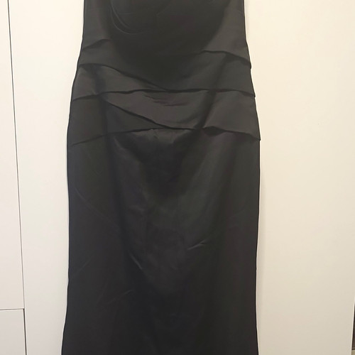 Coast black satin strapless - black,