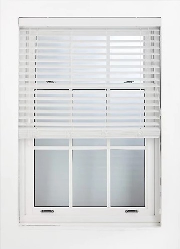 Venetian faux wood white - faux,