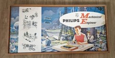 Vintage 1960s Philips Mechanical Engineer Construction Set ME1200 Wooden Box