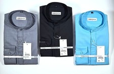 MENS GRANDAD COLLARLESS LONG SL FORMAL CASUAL DRESS PARTY SHIRT FROM £10.99 (501