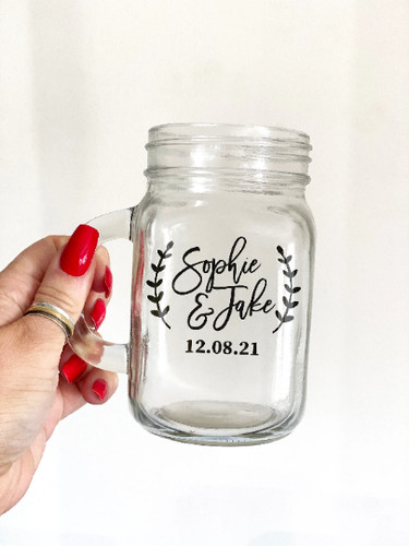 Personalised wedding mason jar - mason,