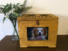 Hardest Goodbye Photo & Name Personalised Wooden Pet Memory Keepsake Ashes Box 