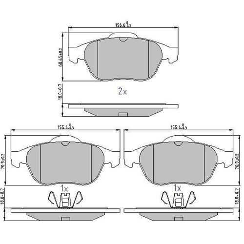 Brake pads set for - pads, renault