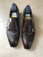 Anthony Cleverley Caine Bordeaux Museum Calf Monk Shoes & AC Trees - 8.5 UK