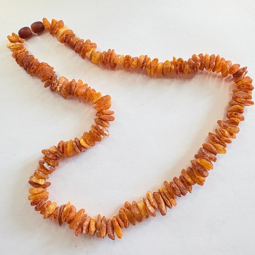 New amber threaded necklace - amber,
