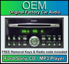 Ford Focus Sony CD player, Ford car stereo radio, AUX Compatible + Code & Keys
