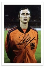 JOHAN CRUYFF Signed Autograph PHOTO Fan Gift Signature Print HOLLAND Soccer