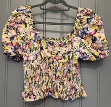 Floral Bardot Crop Top Zara