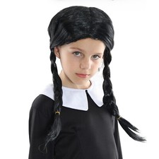 CHILDS BLACK PLAIT WIG FOR