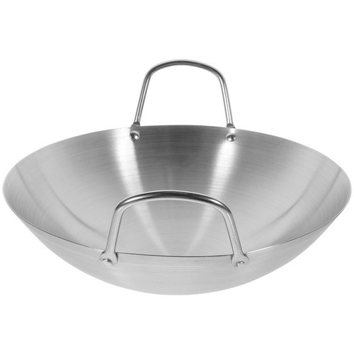 Stainless steel wok - stainless, round
