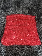 Red Sequin Boob Tube Top. Size M. BBWOT. Perfect For Christmas! Ruched Side