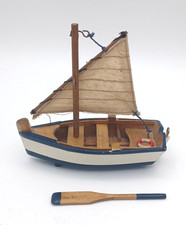 1:24 scale dolls house row boat sail boat oar sailor beach wooden small